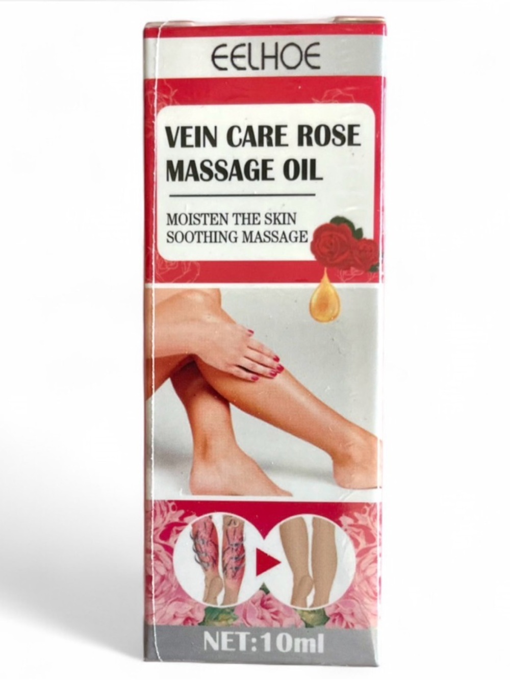 EELHOE Rose Massage Oil Vein Care Moisturizing Body Oil Spa Skincare Beauty 10ml